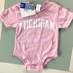 University of Michigan Pink Onesie NB
